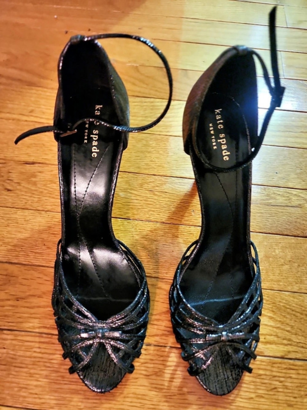 kate spade Metallic Geometric Heels in Black US 8